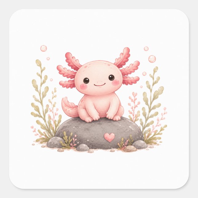Mjuka Lyx Axolotl Klistermärken (Framsida)