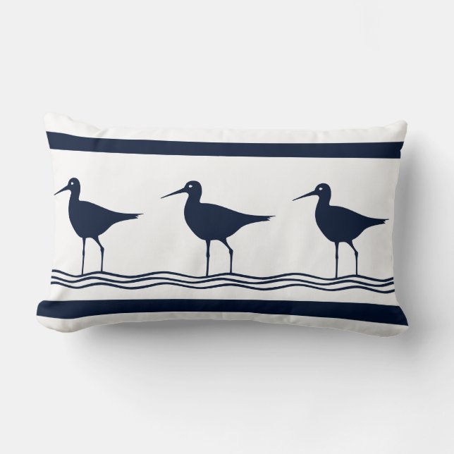 Mjuka marinpiprar på vita PILLOW Lumbarkudde (Framsida)