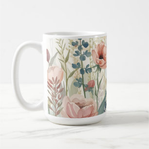 Mjuka medeltryck - Vattenfärgad botanisk vägg Kaffemugg
