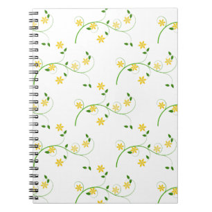 Mjuka och blommor anteckningsbok med spiral