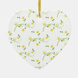 Mjuka och blommor julgransprydnad keramik