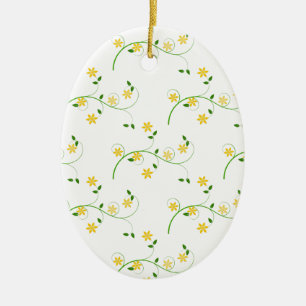 Mjuka och blommor julgransprydnad keramik