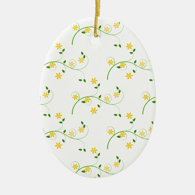 Mjuka och blommor julgransprydnad keramik (Framsidan)