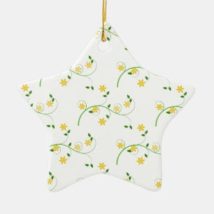 Mjuka och blommor julgransprydnad keramik