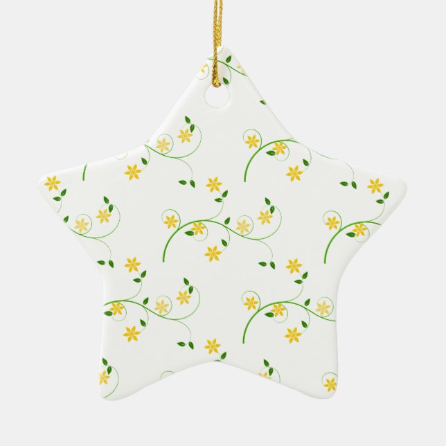 Mjuka och blommor julgransprydnad keramik (Framsidan)