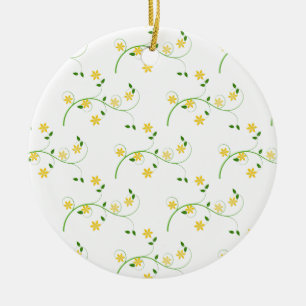 Mjuka och blommor julgransprydnad keramik