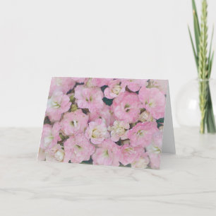 Mjuka och drömlika rosa blommor konst brevkort kort