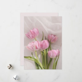 Mjuka och drömlika rosa tulpaner julkort