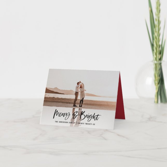 Mjuka och lätta, moderna, minimala fotojulmas helgkort (Framsida)