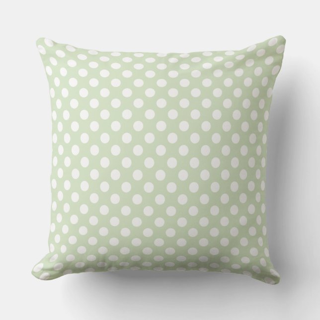 Mjuka och lätta myntverk, grönt Polka Dot Mönster Kudde (Framsida)