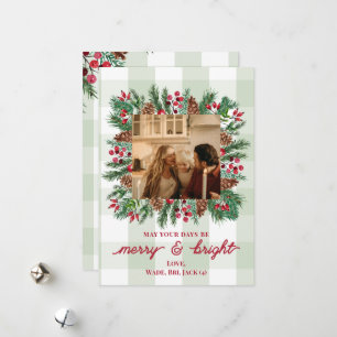 Mjuka och ljusa Helgdag för fotojul Julkort