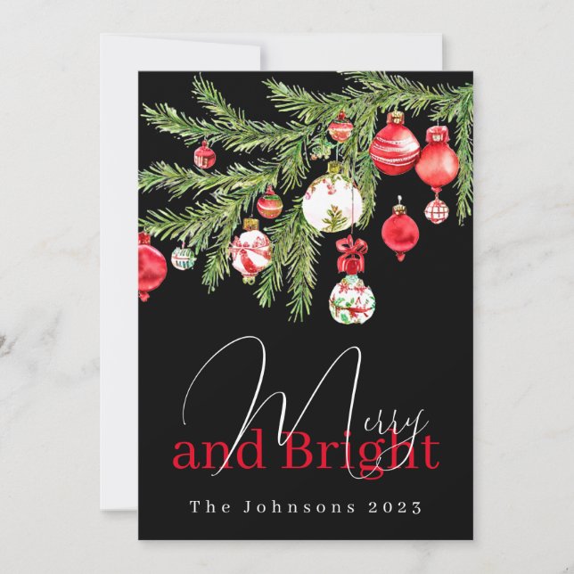 Mjuka och ljusa prydnadsföremål med Namn och år Julkort (Framsida)