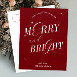 Mjuka och ljusröda skript - icke-fotojul helg vykort<br><div class="desc">Märk och ljus helgdag-kortdesign i festive red and white med elegant script typsnitt. Den här helt redigerbara julkortsdesignen innehåller utrymme för ditt namn och utrymme för att lägga till ditt personlig-meddelande. Gör julhelgen extra speciell med detta moderna Julhälsningar kort.</div>