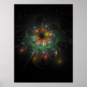Mjuka och ömma fasansfulla fantasinblommor poster