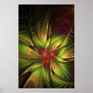 Mjuka och ömma fasansfulla fantasinblommor poster