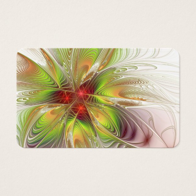 Mjuka och ömma fasansfulla fantasinblommor visitkort (Framsida)