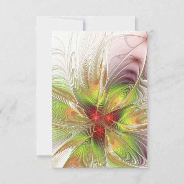 Mjuka och ömma fraktala fantasiblommor spara datumet (Framsida)