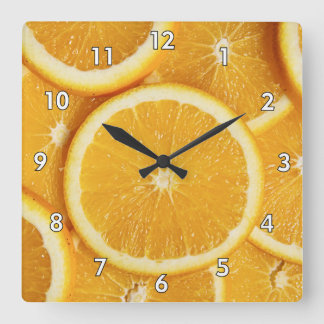 Mjuka Orange-segment Fyrkantig Klocka