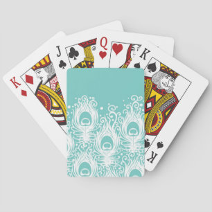Mjuka påfågelfjädrar casinokort