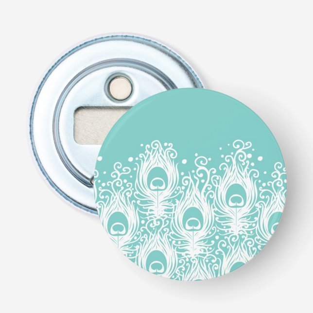 Mjuka påfågelfjädrar flasköppnare (Framsidan)