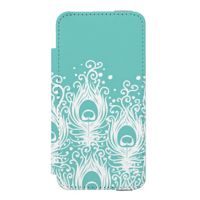 Mjuka påfågelfjädrar incipio iPhone wallet skal (Folio Framsidan)