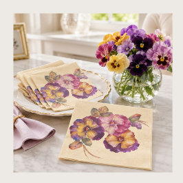 Mjuka Pansy Blommiga Servetter | Vardag & Speciell