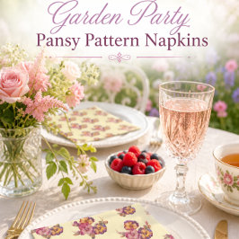 Mjuka Pansy Blommiga Servetter | Vardag & Speciell