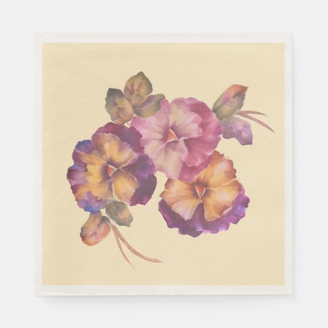 Mjuka Pansy Blommiga Servetter | Vardag & Speciell (Framsidan)