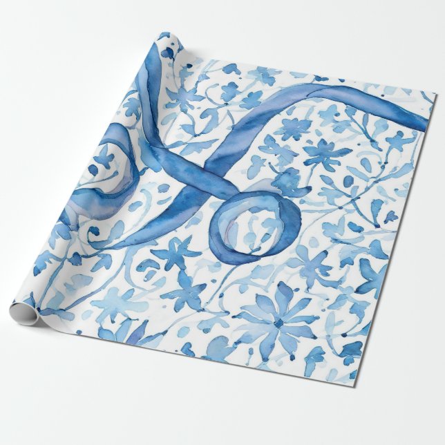 Mjuka Pastel Blue Gift-Märkre Presentpapper (Utrullad)