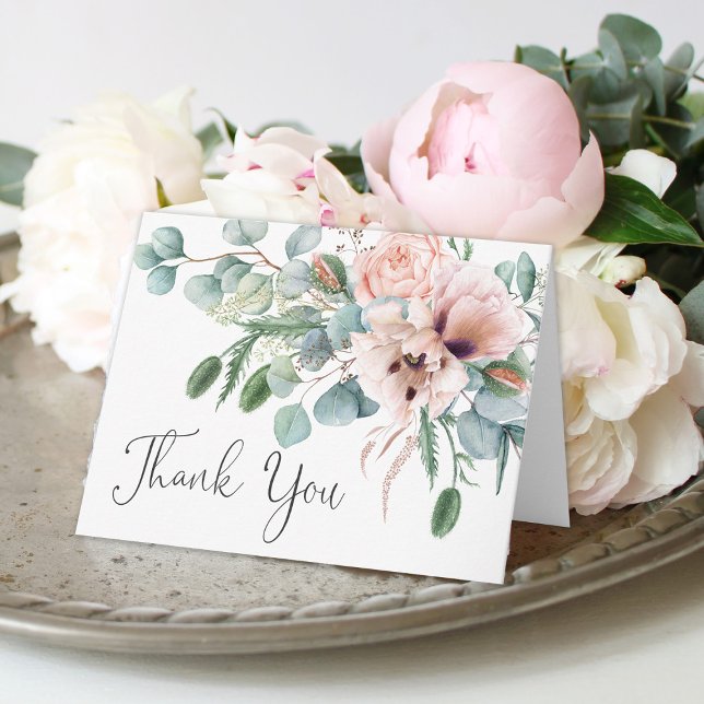 Mjuka pastel Poppies och Eucalyptus Tack (Skapare uppladdad)