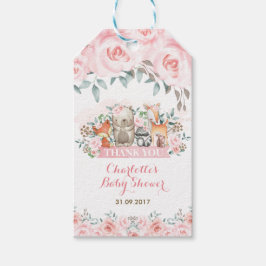 Mjuka pastel Rosa ros Tack Presentetikett