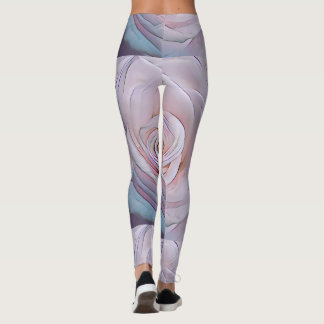 Mjuka Pastell Rosa Blommande Leggings