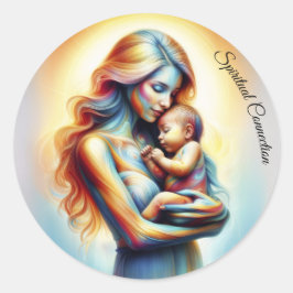 Mjuka pastellaura av mors dag moderskap kärlek runt klistermärke