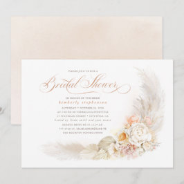 Mjuka pastellblommor och Pampas Grass-Möhippa Inbjudningar