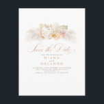 Mjuka Pastellblommor Pampasgräs Spara Datum Meddelande Vykort<br><div class="desc">Pampasgräs och ljusa blommor spara datum vykort</div>