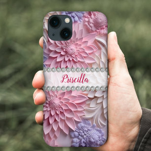 Mjuka pasteller 3D-dahlias, diamant ram anpassning
