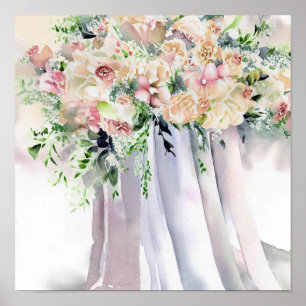 Mjuka pasteller, Möhippa Cascading Bouquet 1, Poster