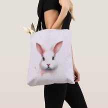 Mjuka pasteller: Rosa Bunny Tote Bag