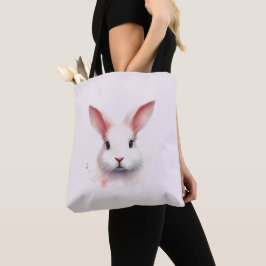 Mjuka pasteller: Rosa Bunny Tote Bag Tygkasse