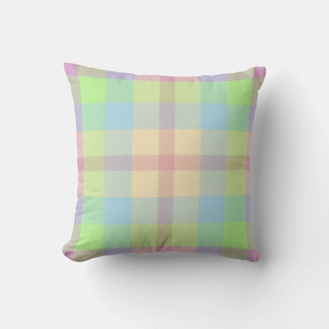 Mjuka pasteller Tartan Cushion Kudde (Framsida)