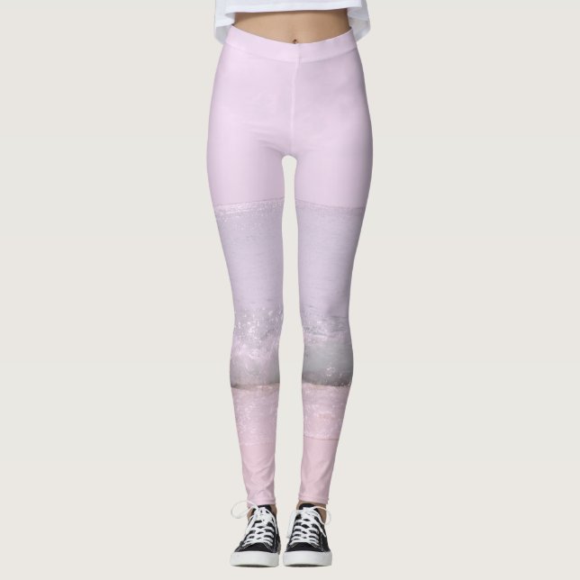 Mjuka Pastellfärgade Havsvågor 5 Leggings (Framsida)