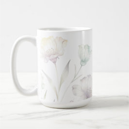 Mjuka pastellfärgade vilda blommor akvarell nåd kaffemugg