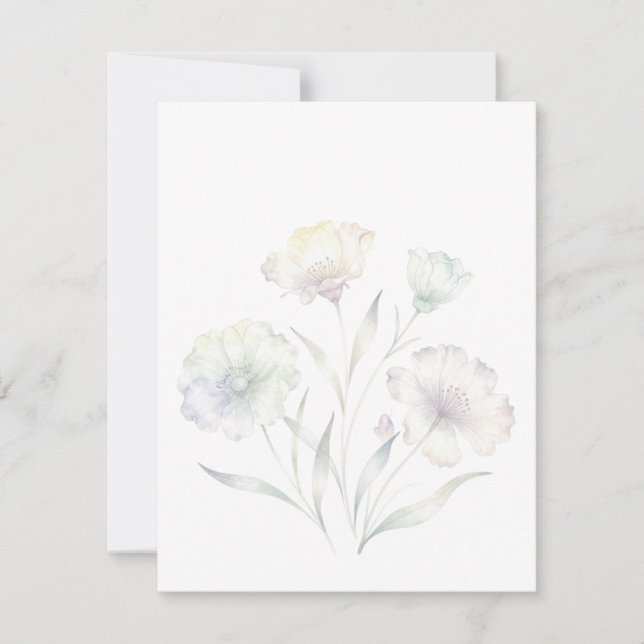 Mjuka pastellfärgade vilda blommor akvarell nåd OSA kort (Framsida)