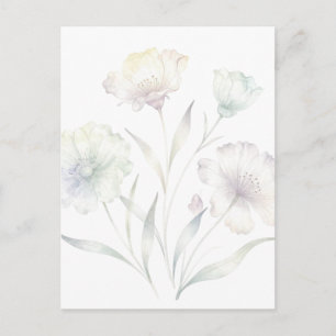 Mjuka pastellfärgade vilda blommor akvarell nåd vykort