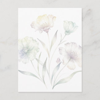 Mjuka pastellfärgade vilda blommor akvarell nåd vykort