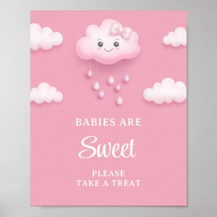 Mjuka pastellmolnet rosa nio spädbarn är söta poster