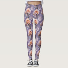 Mjuka pastellrosor i nyanser av persika och blekro leggings