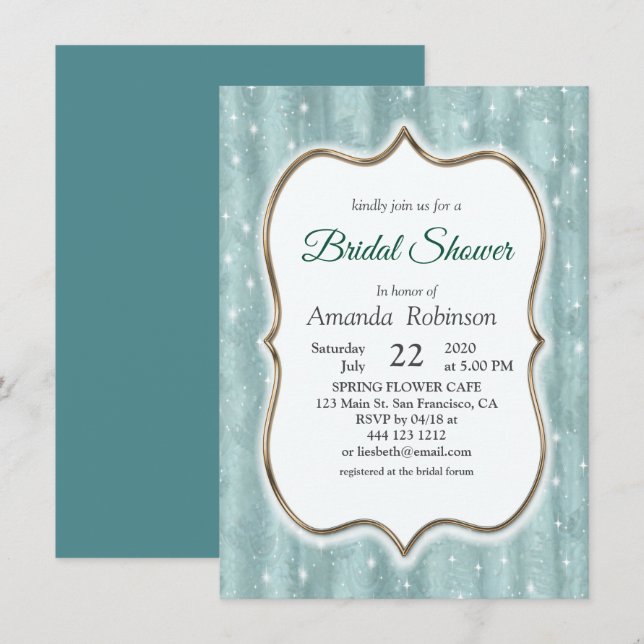 Mjuka pastellskuggor av Grönten Sage Inbjudningar (Fram/baksida)