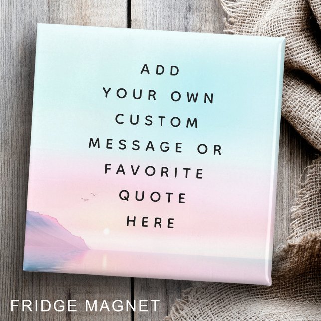 Mjuka pastellsoluppgång med meddelande om anpassni magnet (Soft pastel sunrise with birds custom message magnet)