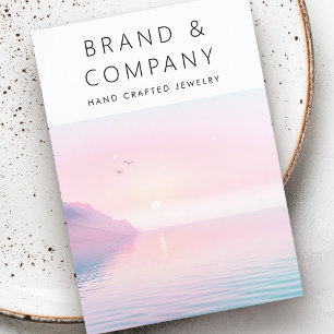 Mjuka pastellsoluppgång med öronkort för fåglar visitkort